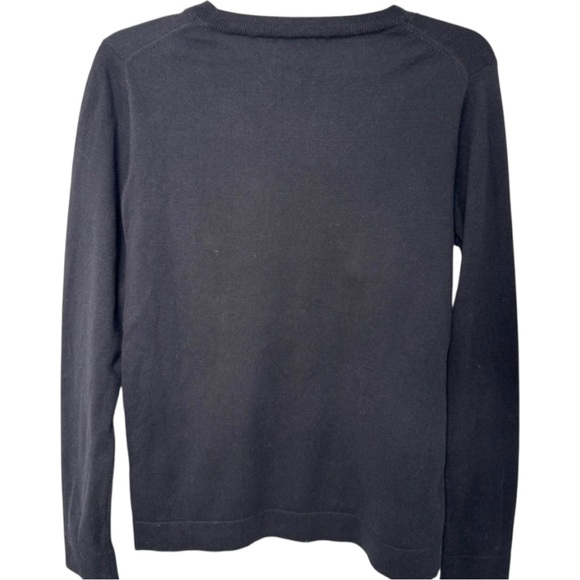 NWT J.Crew Black Holiday Teddy crewneck Sweater Gold Letters “cheers” size S - Picture 5 of 5